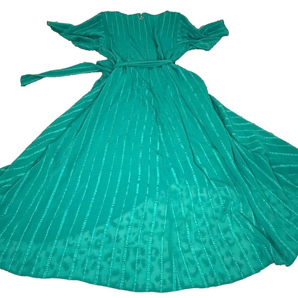 Tommy Hilfiger Women's Faux Wrap Style Dress with Tie; Emerald Green; Size 12 - Picture 2 of 7